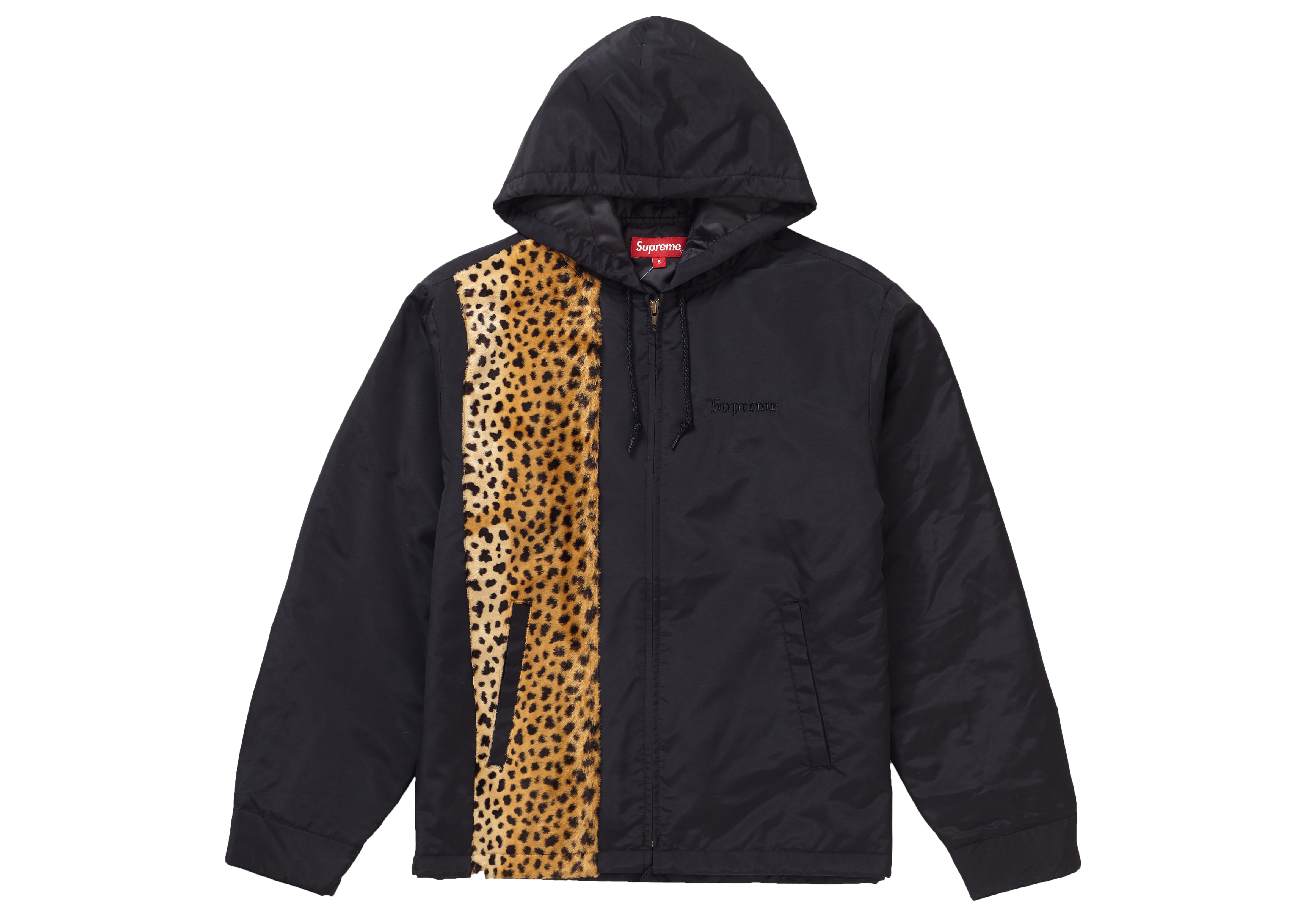 supreme cheetah hooded station jacket Mナイロンジャケット