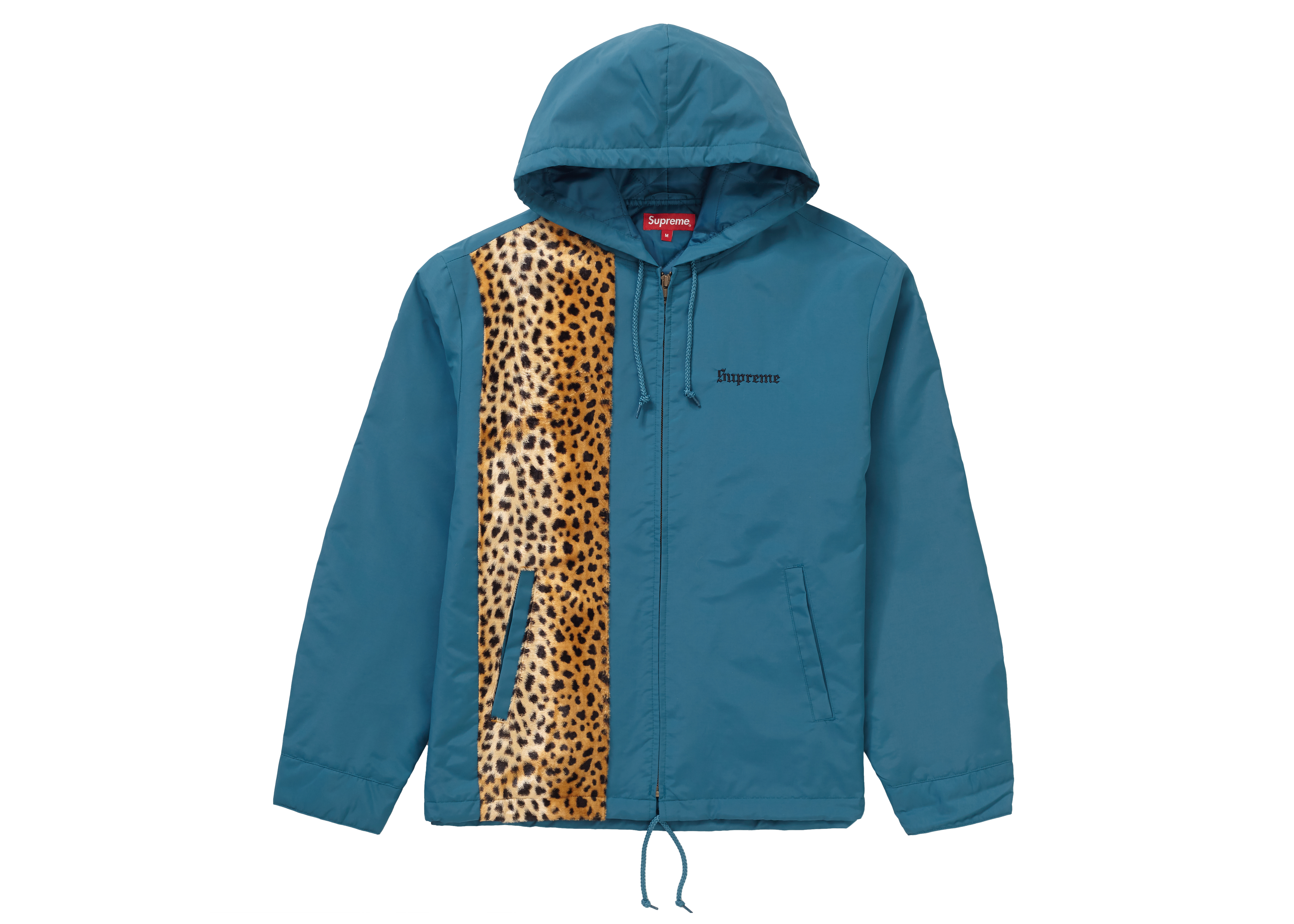 supreme cheetah hooded station jacket Mナイロンジャケット