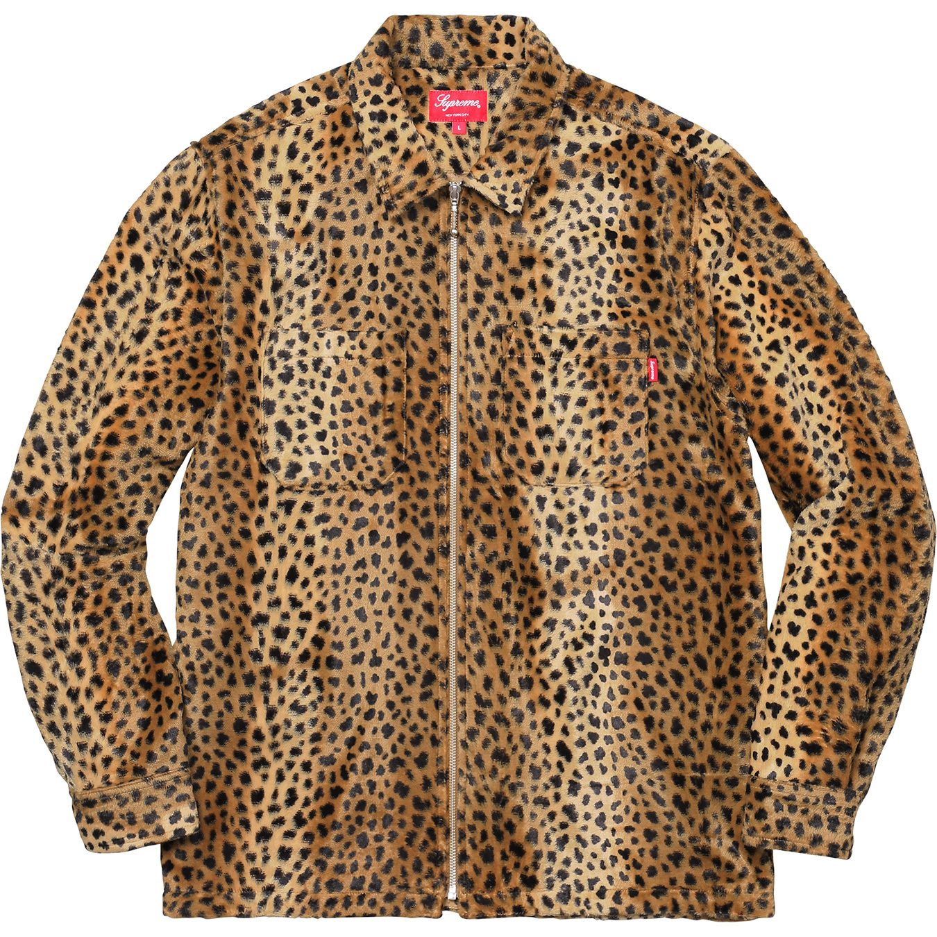 シャツsupreme cheetah pile zip up shirt S