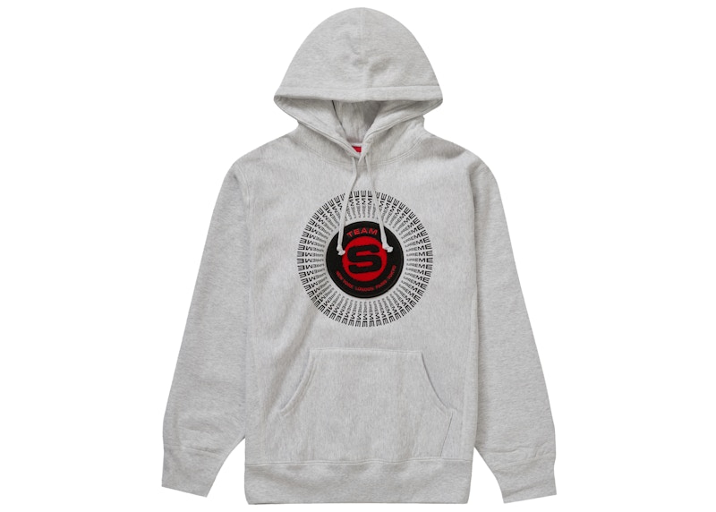 Supreme Chenille Applique Hooded Sweatshirt Ash Grey