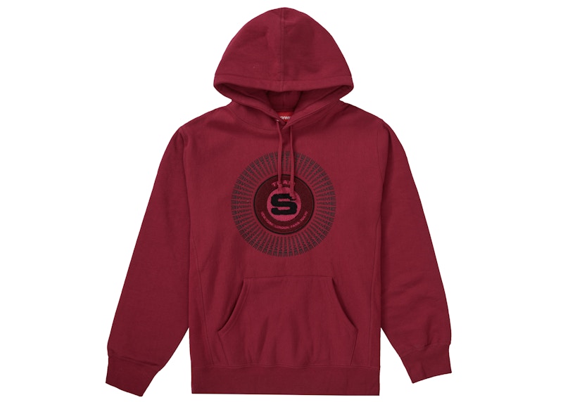 Supreme Chenille Applique Hooded Sweatshirt Dark Magenta