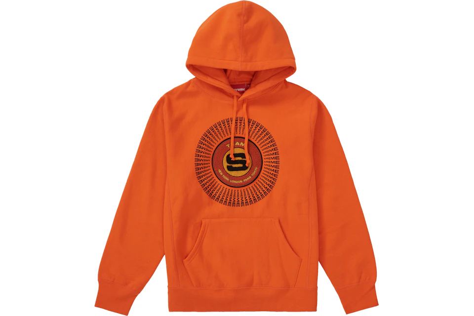 Supreme Chenille Applique Hooded Sweatshirt Orange