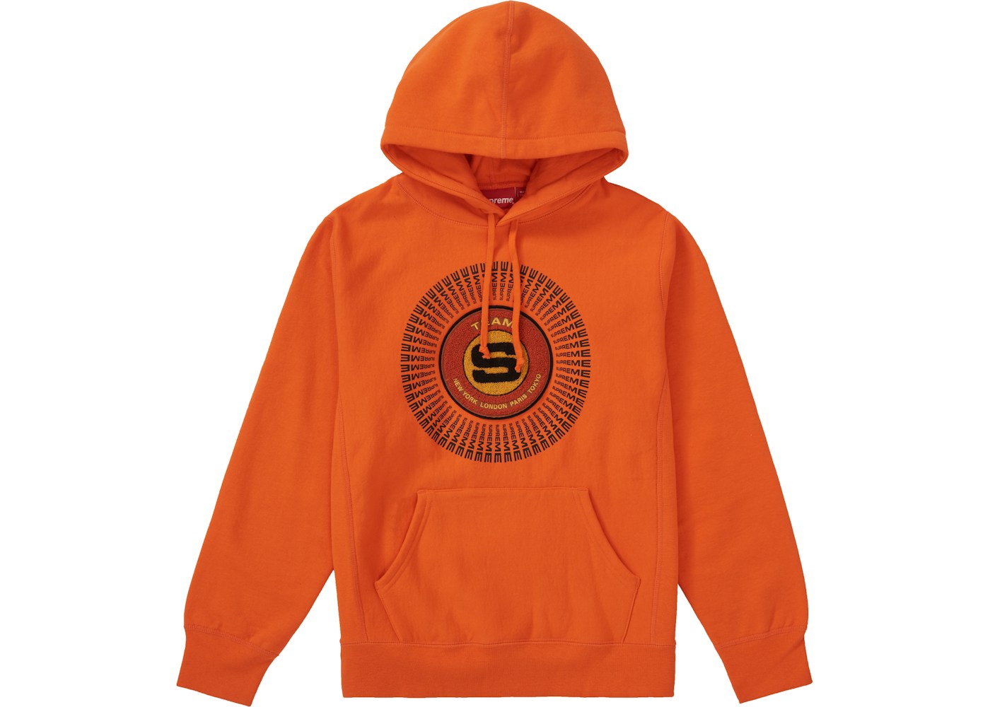 Chenille appliqué hooded sweatshirt Clearance