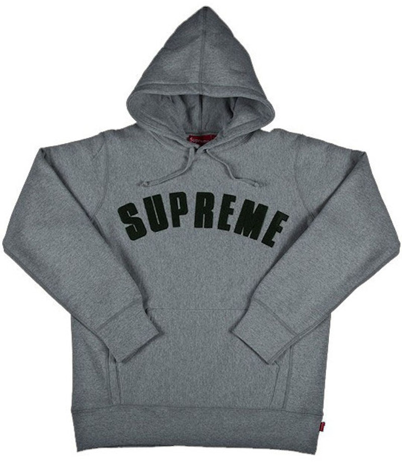 Supreme Chenille Arc Logo Hooded Sweatshirt Grey Men's - SS17 - GB