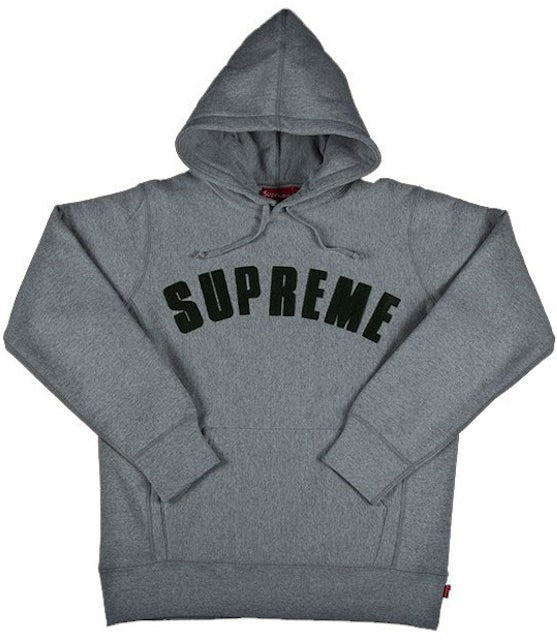 Supreme Chenille Arc Logo Hooded Sweatshirt Grey Men's - SS17 - US