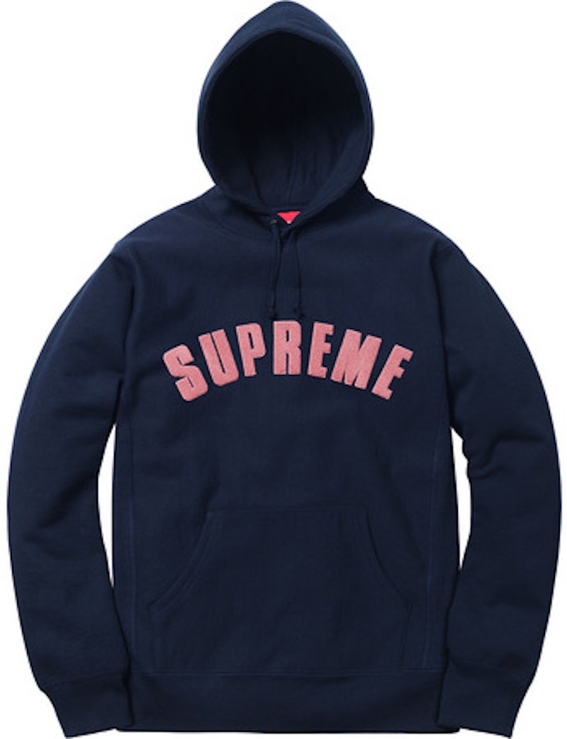 supreme chenille arc logo hooded sweatshirt