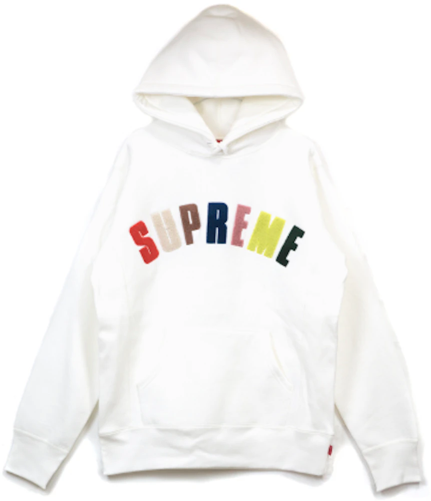 Supreme Chenille Arc Logo Hooded Sweatshirt White - SS17 メンズ - JP
