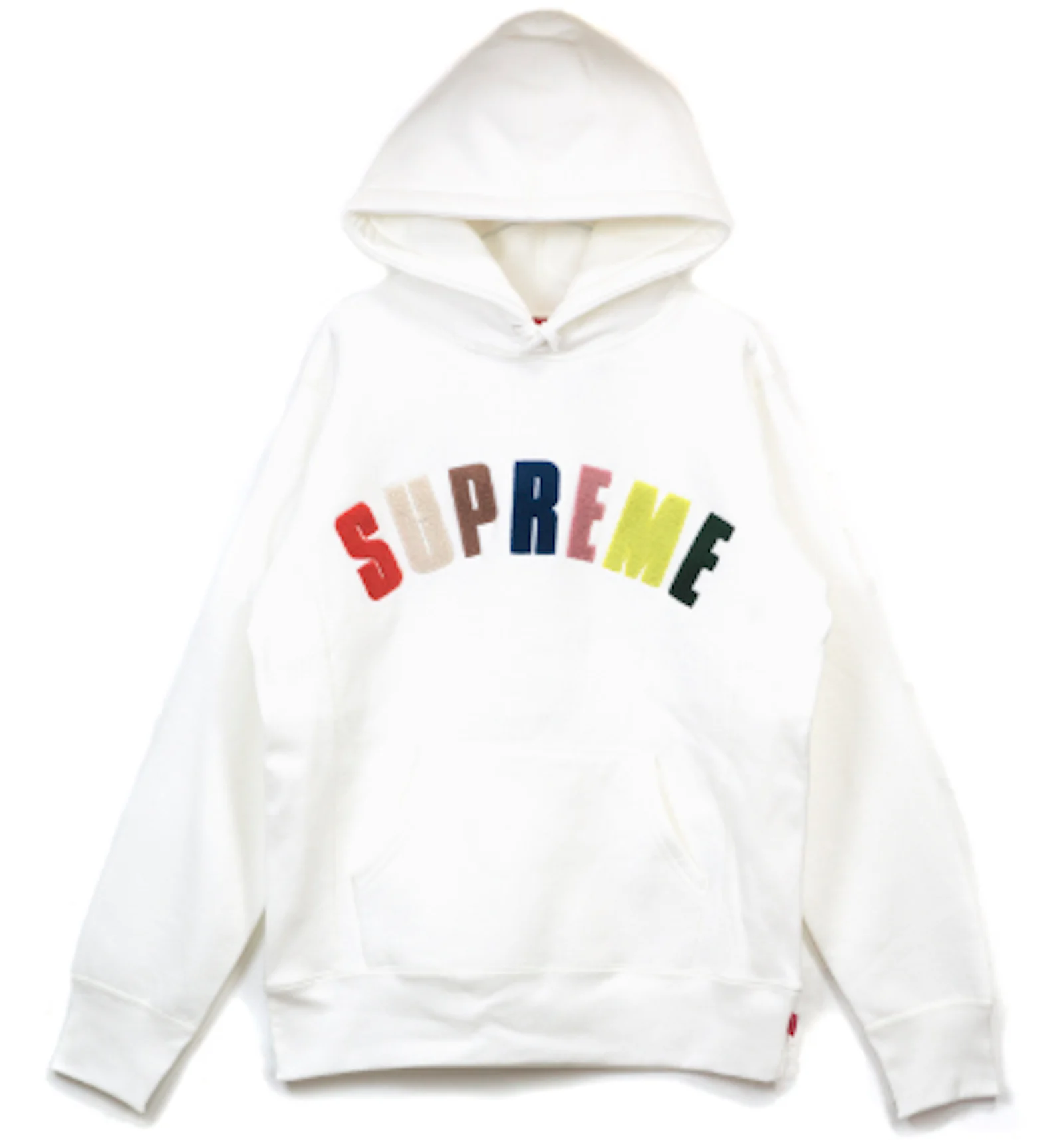 Supreme Chenille Arc Logo Hooded Sweatshirt White Men s SS17