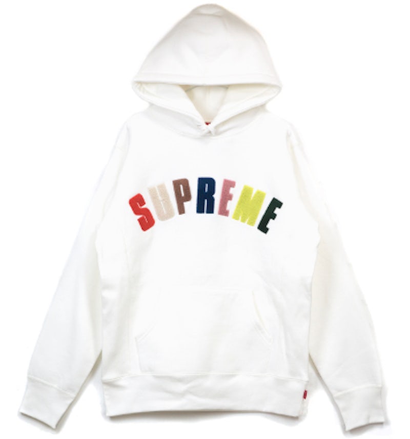 Supreme Chenille Arc Logo Hooded Sweatshirt White Men s SS17 US