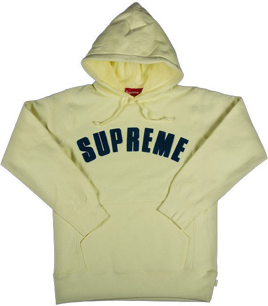 Supreme Chenille Arc Logo Hooded Sweatshirt Yellow - SS17