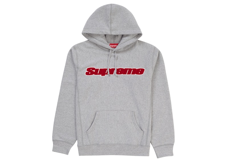 Supreme Chenille Hooded Sweatshirt Heather Grey Men's - SS19 - US