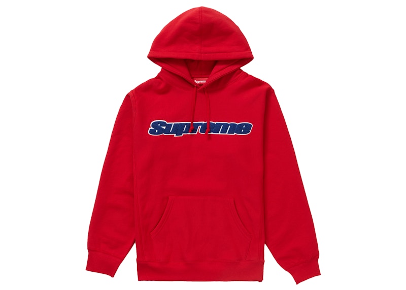 Supreme Chenille Hooded Sweatshirt Red