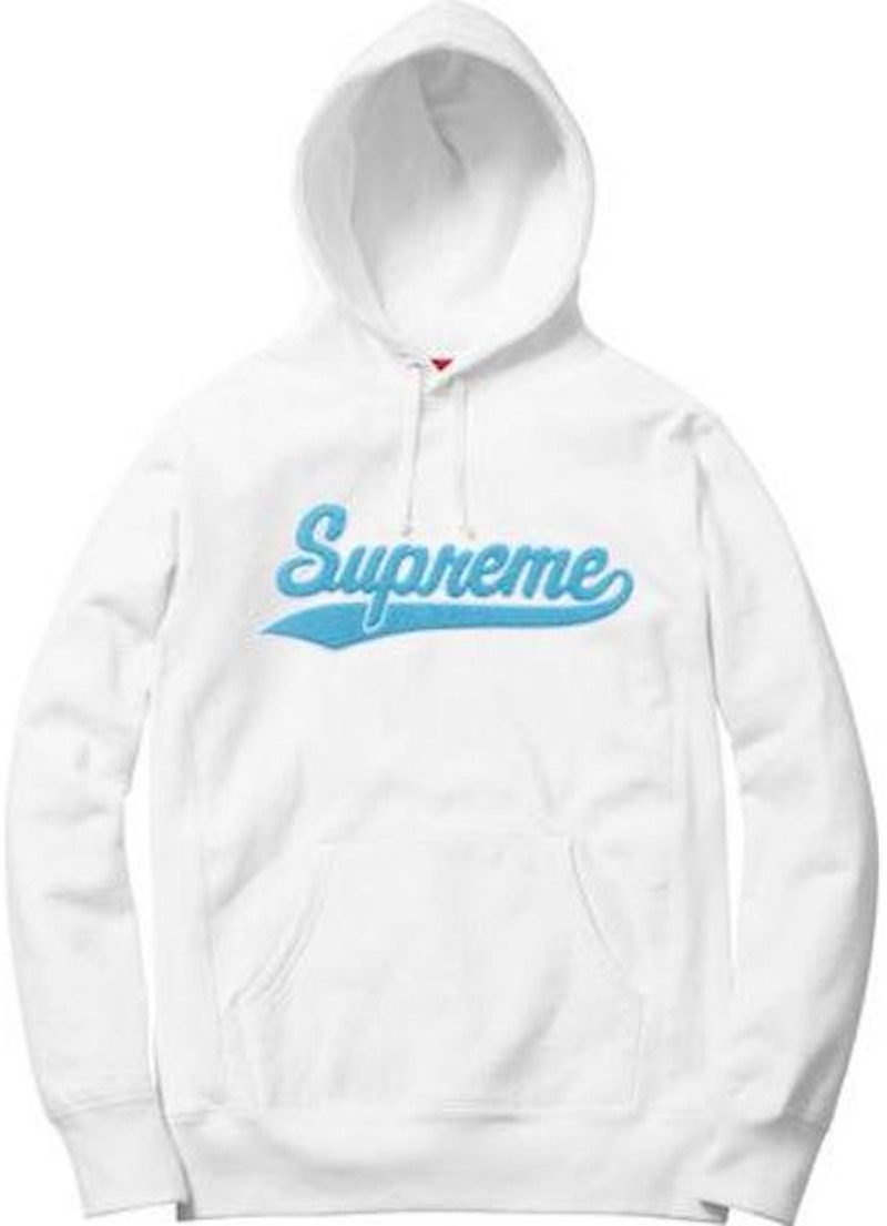 Supreme Chenille Script Hooded Sweatshirt Off White - FW15 Men's - GB