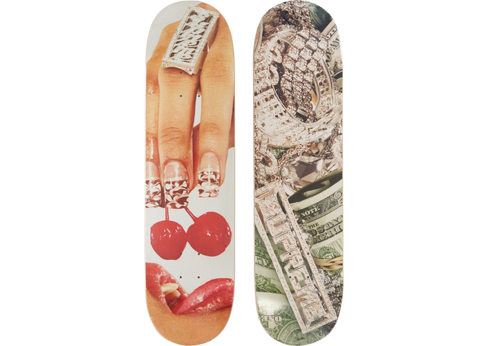 Supreme Cherries & Bling Skateboard Deck Red/Green Set
