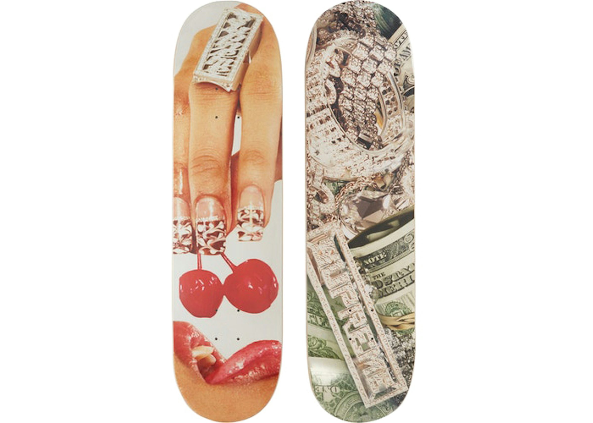 Supreme Cherries & Bling Skateboard Deck Red/Green Set - US