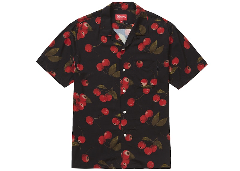 Supreme Cherry Rayon S/SShirt Black Men's - SS19 - US