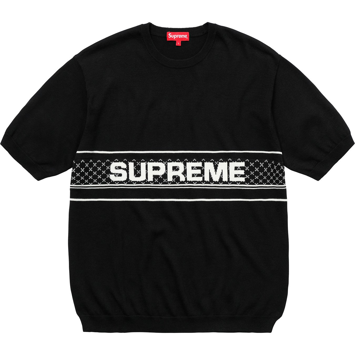 Supreme Chest Logo S/S Knit Top Black