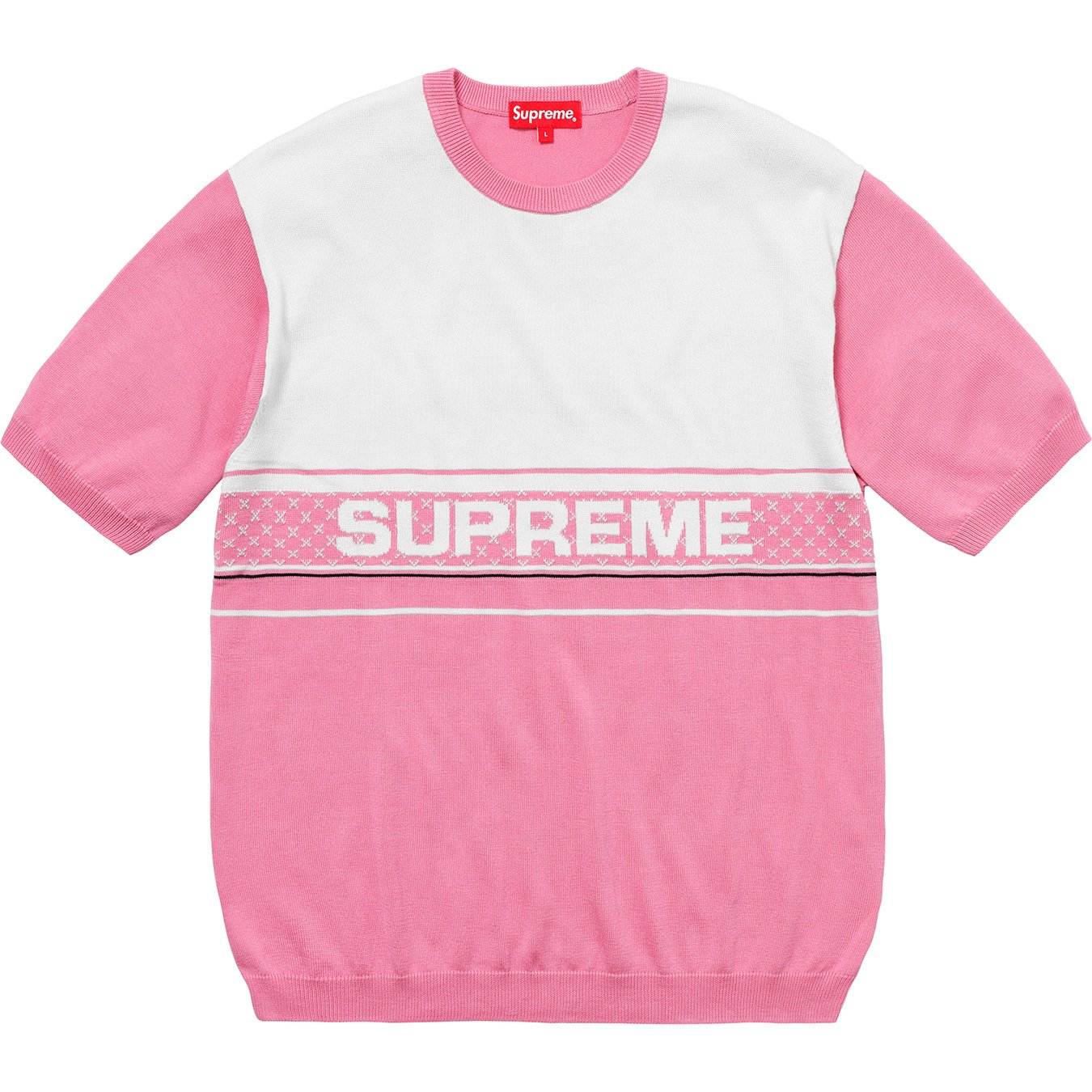 Supreme Chest Logo S/S Knit Top Pink メンズ - SS18 - JP