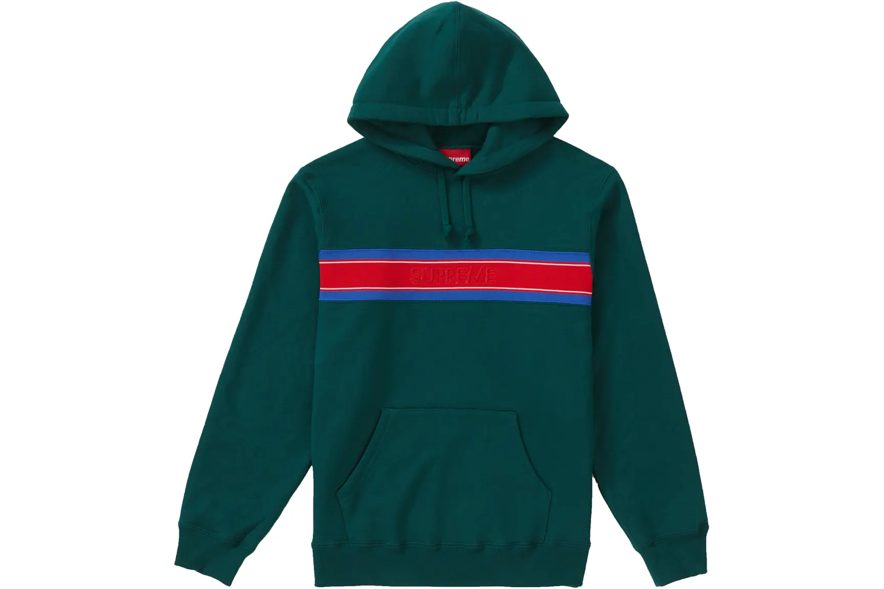 Supreme Chest Stripe Logo Hooded Sweatshirt Dark Green - SS19 - CN
