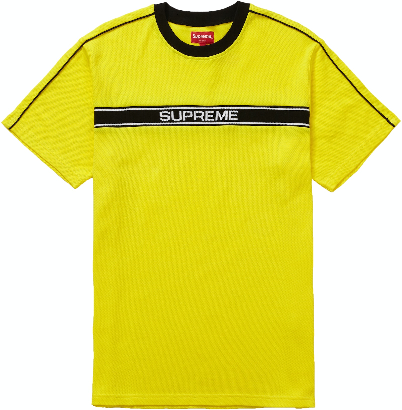 Supreme Chest Stripe Logo S/S Top Yellow - SS19