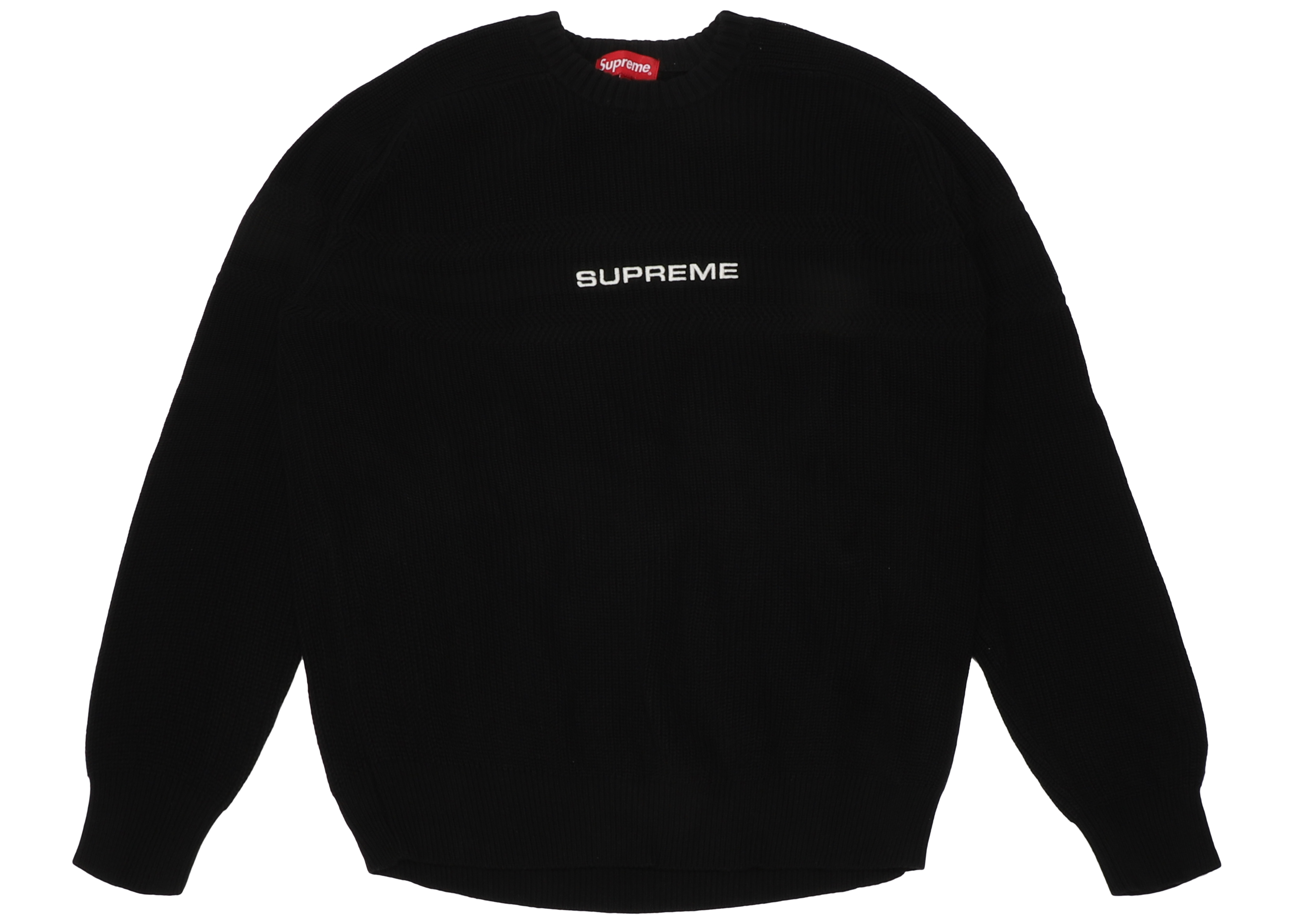 Supreme Chest Stripe Raglan Sweater Black メンズ - SS18 - JP