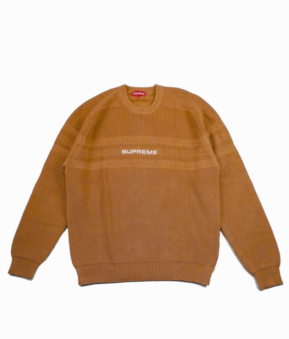 Supreme Chest Stripe Raglan Sweater Brown Herren - SS18 – DE