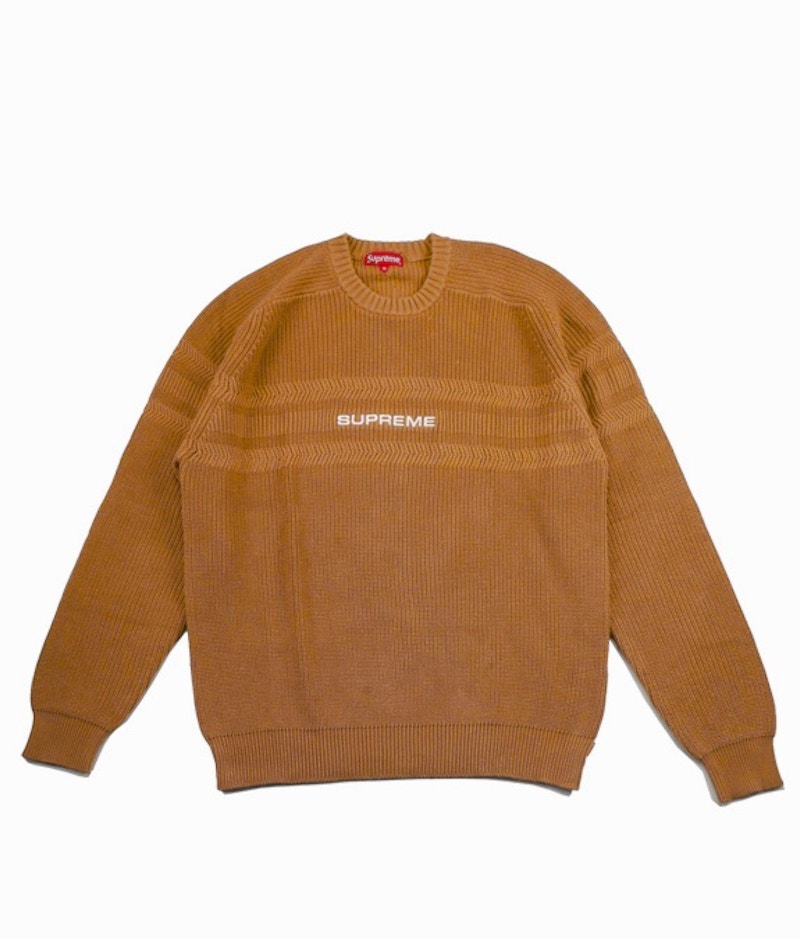 Supreme Chest Stripe Raglan Sweater Brown Men's - SS18 - US