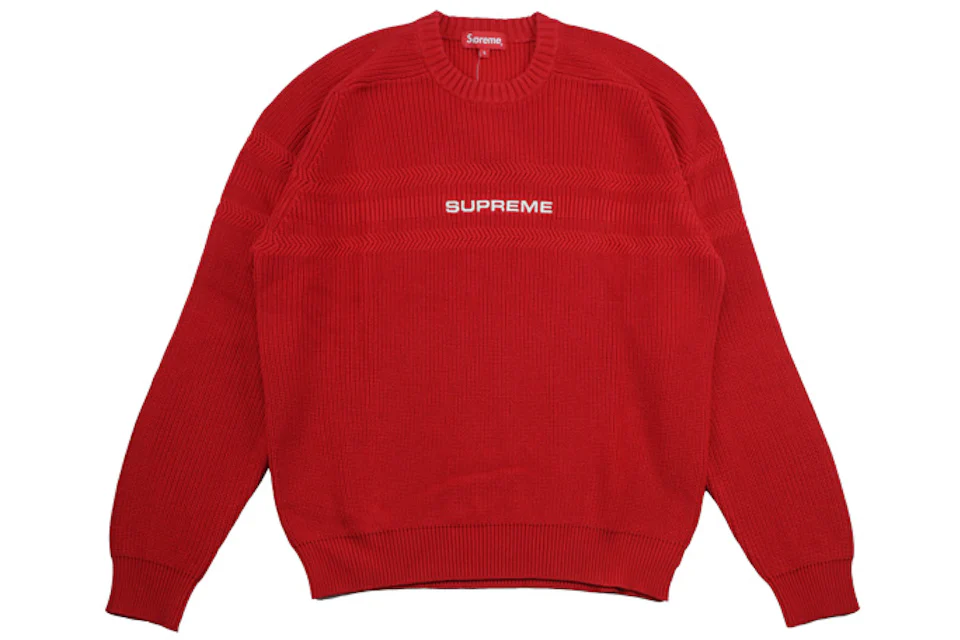Supreme Chest Stripe Raglan Sweater Red