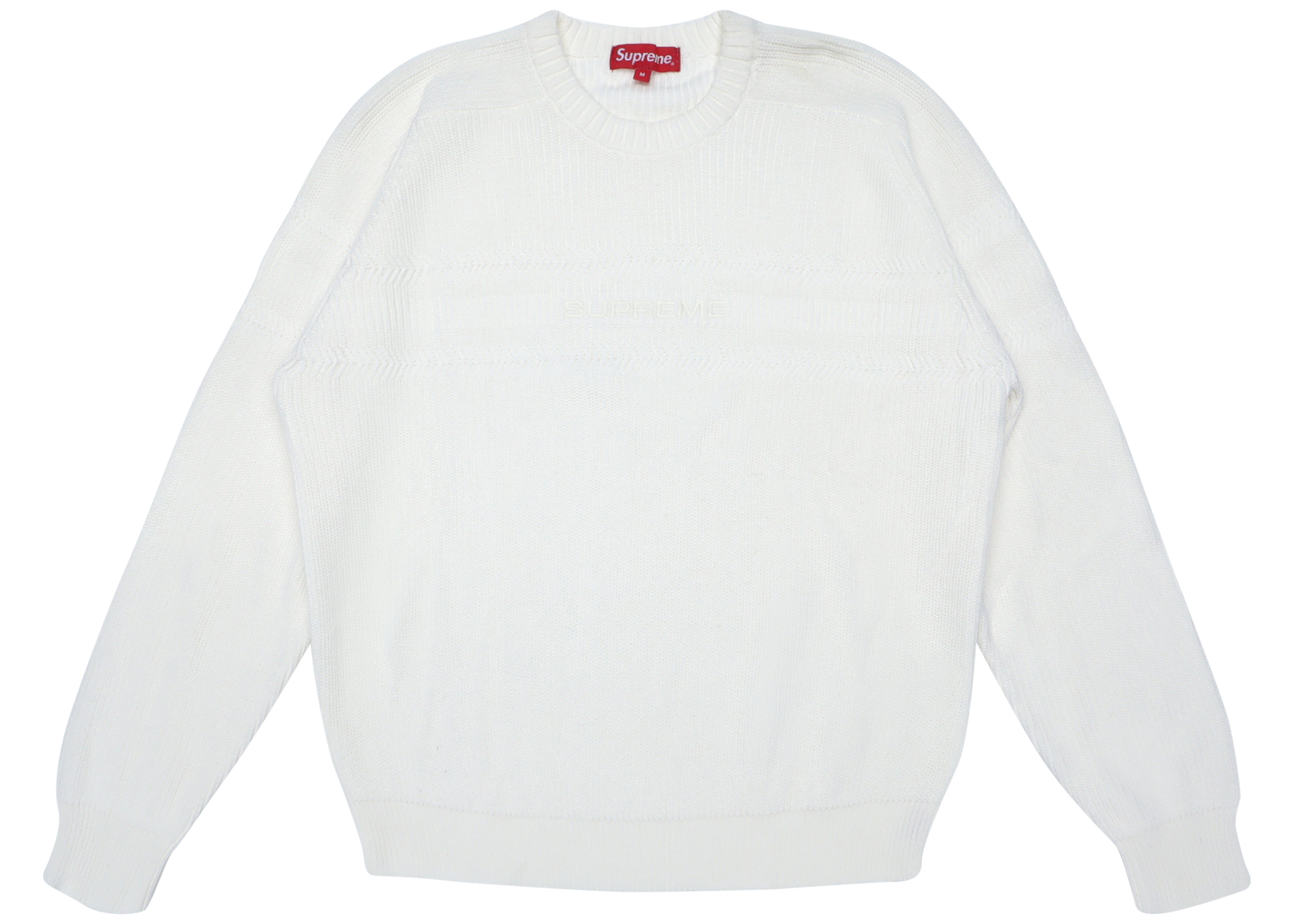 Supreme Chest Stripe Raglan Sweater White Men's - SS18 - US