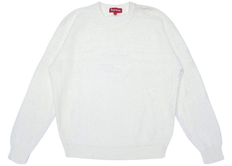 Supreme Chest Stripe Raglan Sweater White - SS18 Men's - US