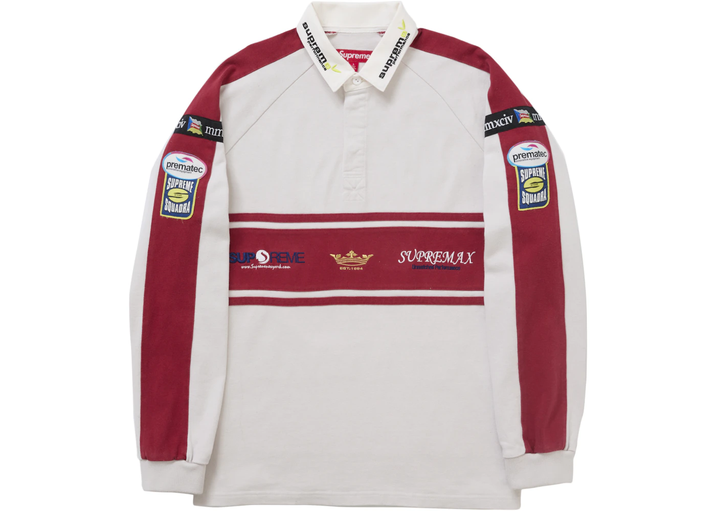 Supreme Polo Long Sleeve Chest Stripe Rugby Supreme Rugby Polo