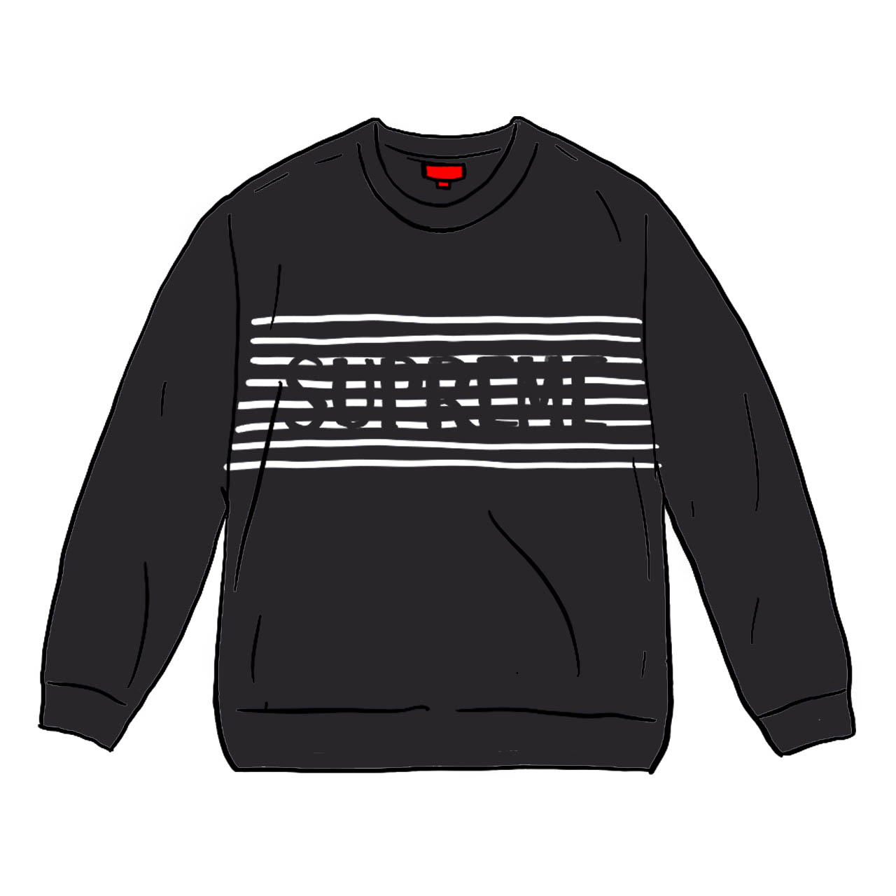 Supreme Chest Stripe Sweater Black - SS20 Men's - US
