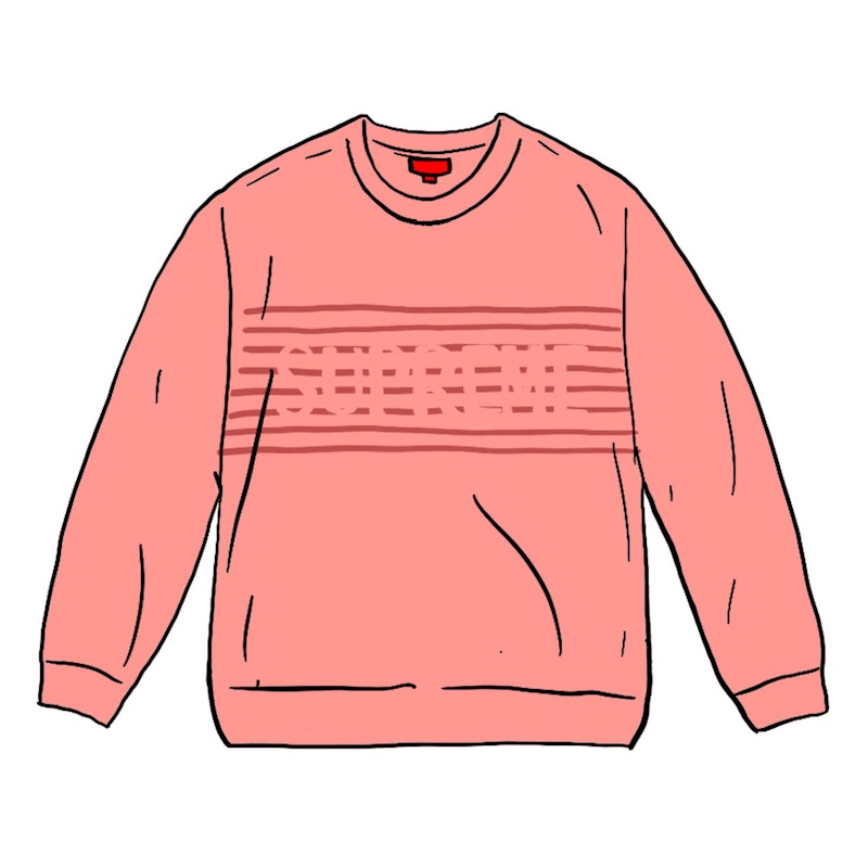 Supreme Chest Stripe Sweater Coral Men's - SS20 - GB