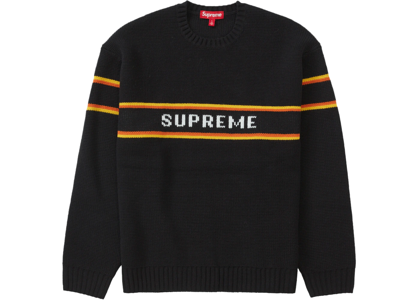 Supreme Chest Stripe Sweater (FW23) Black Men's - FW23 - US