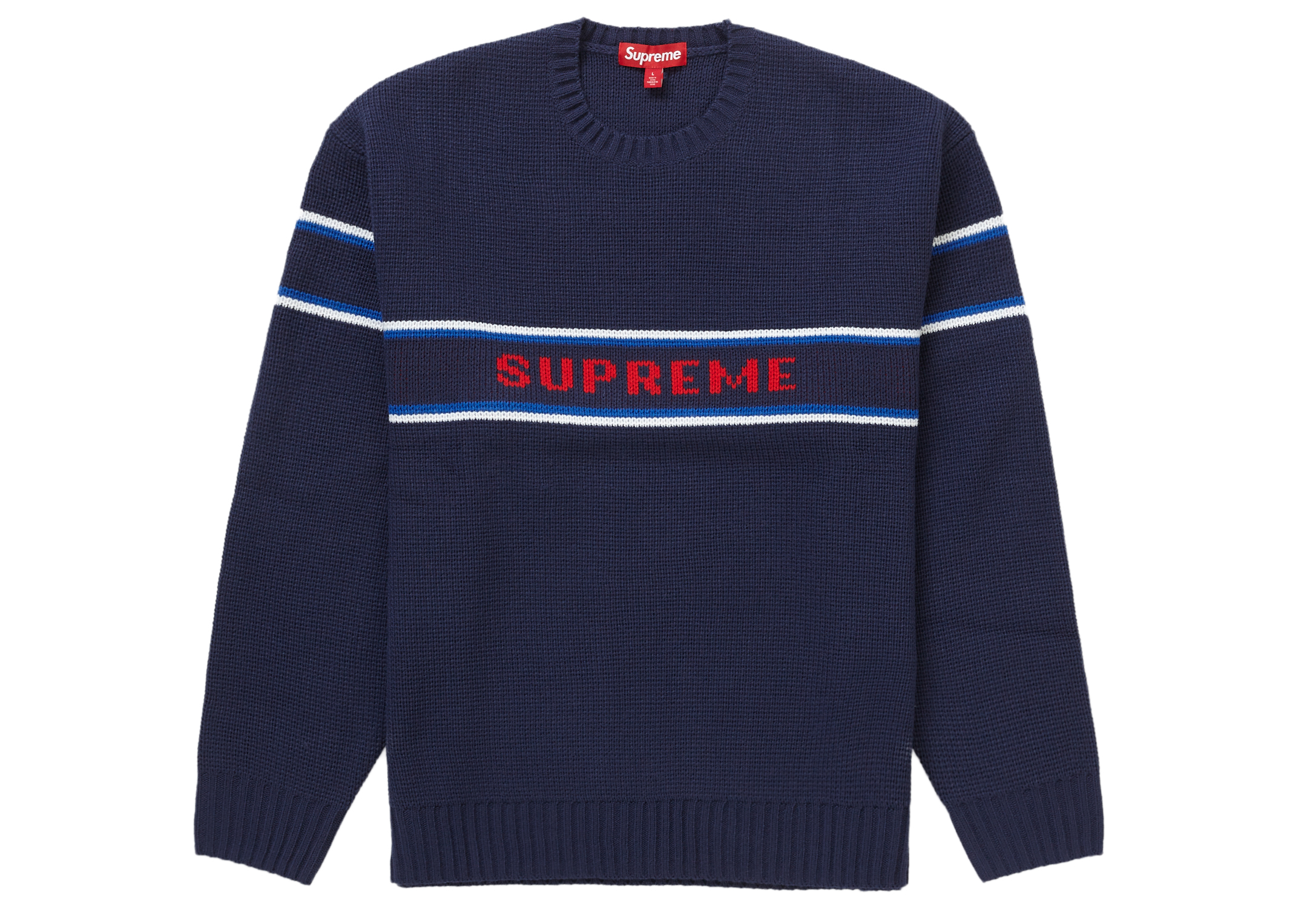 Supreme Chest Stripe Sweater (FW23) Black Men's - FW23 - US