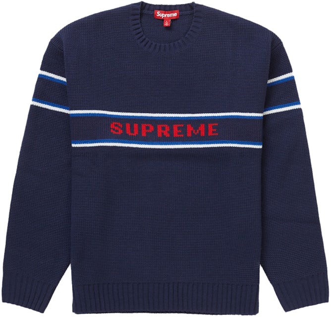 Supreme Chest Stripe Sweater Light Blue for Men