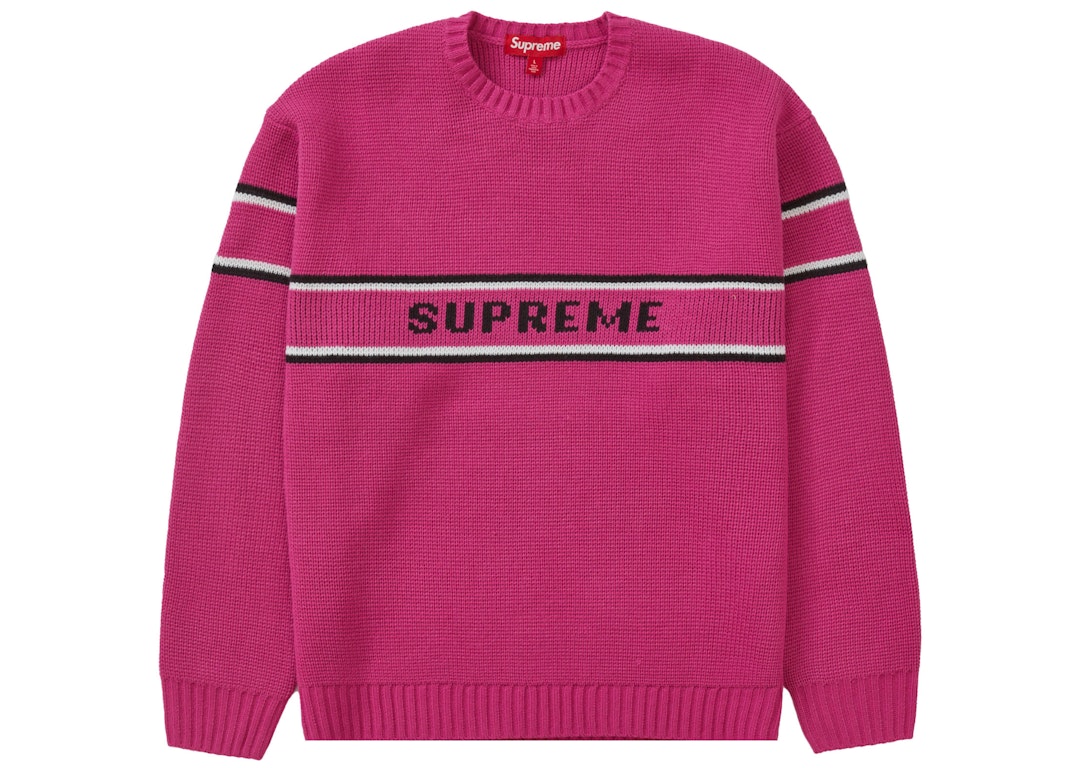 Pre-owned Supreme Chest Stripe Sweater (fw23) Pink