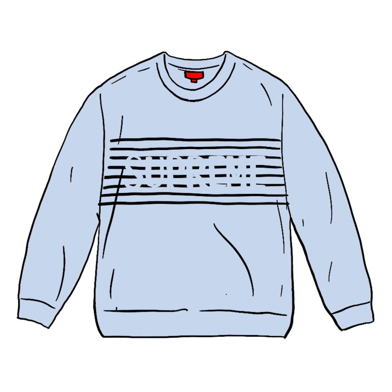 Supreme Chest Stripe Sweater Light Blue Men's - SS20 - GB