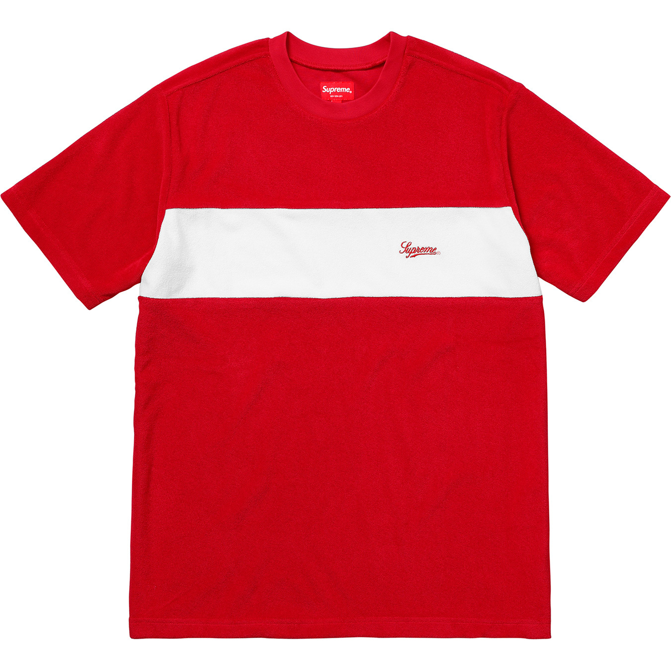 Supreme Chest Stripe Terry Top Red メンズ - SS18 - JP