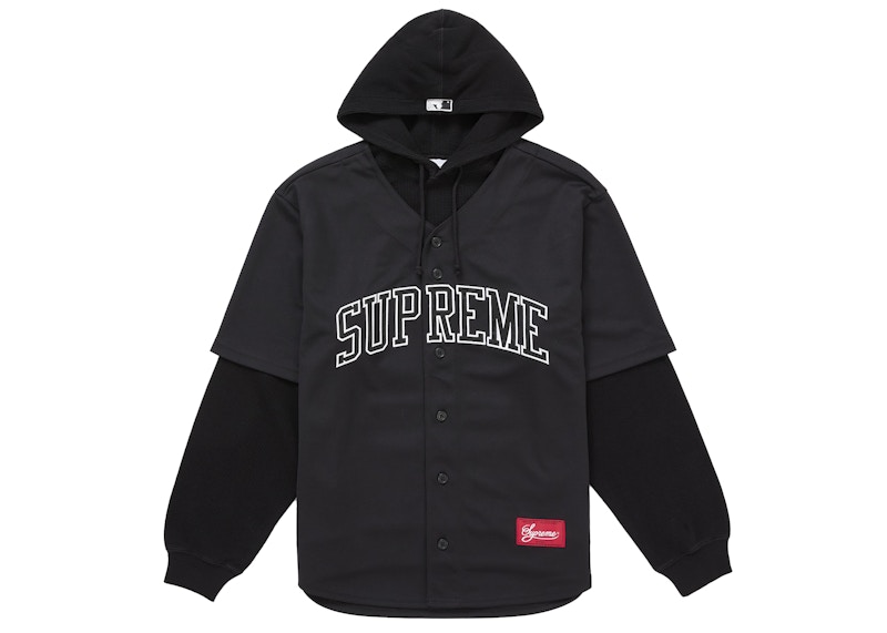 Supreme Chicago White Sox Hooded Baseball Jersey Black Men's