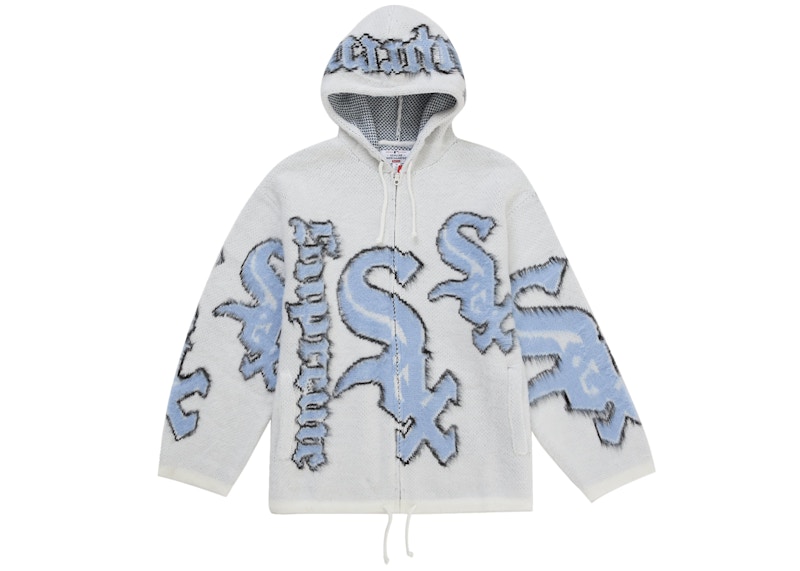 Supreme Chicago White Sox Zip Up Hooded Sweater White Men's