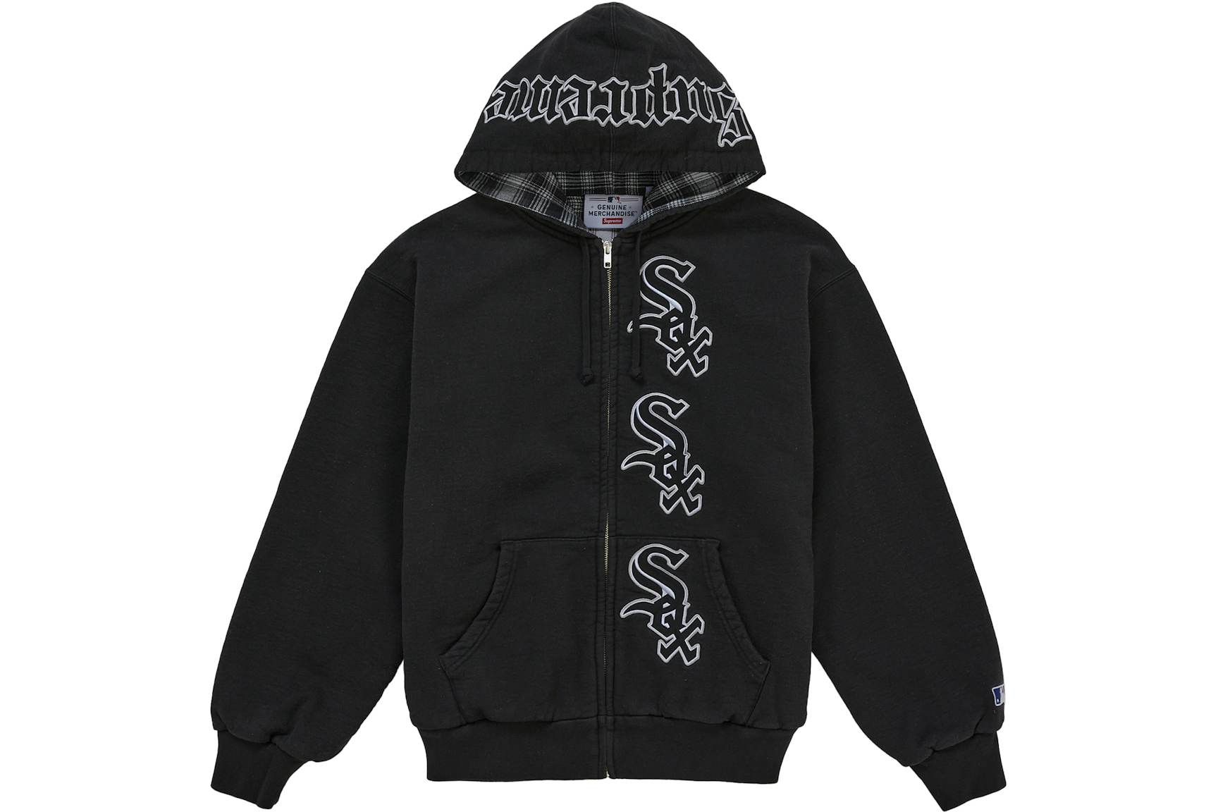 Supreme Chicago White Sox Zip Up Hooded Sweatshirt Black Men's - FW25 - US