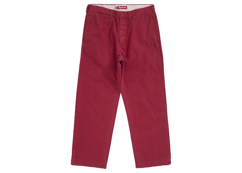 パンツ Supreme CHINO PANT BURGUNDY 30 Supreme Chino Pant (FW25) Red Men's - FW25 - US