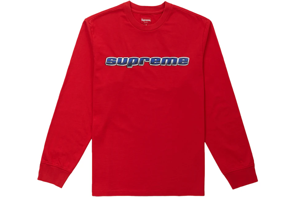 Supreme Chrome Logo L/S Top Red