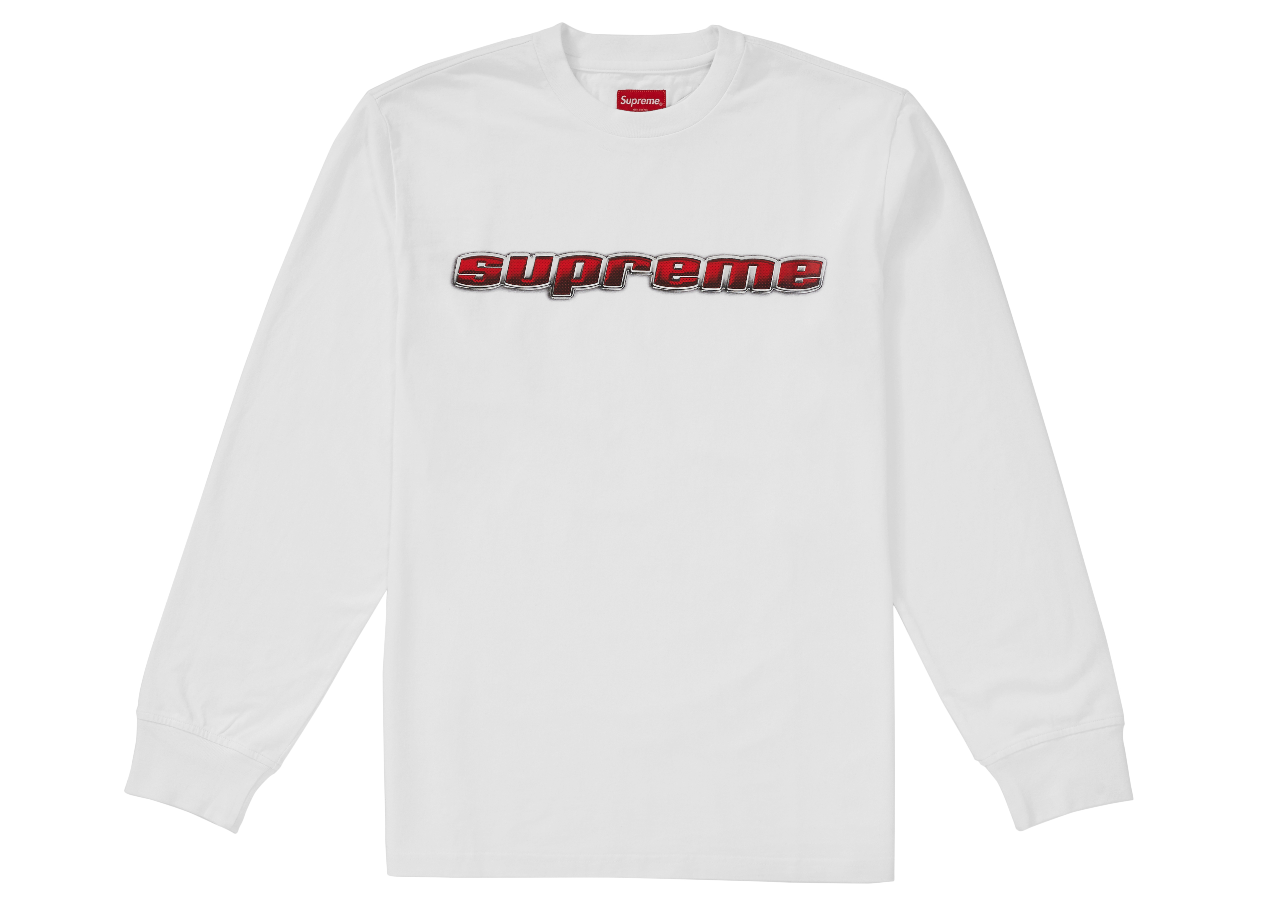 supreme Chrome Logo L/S Top White L