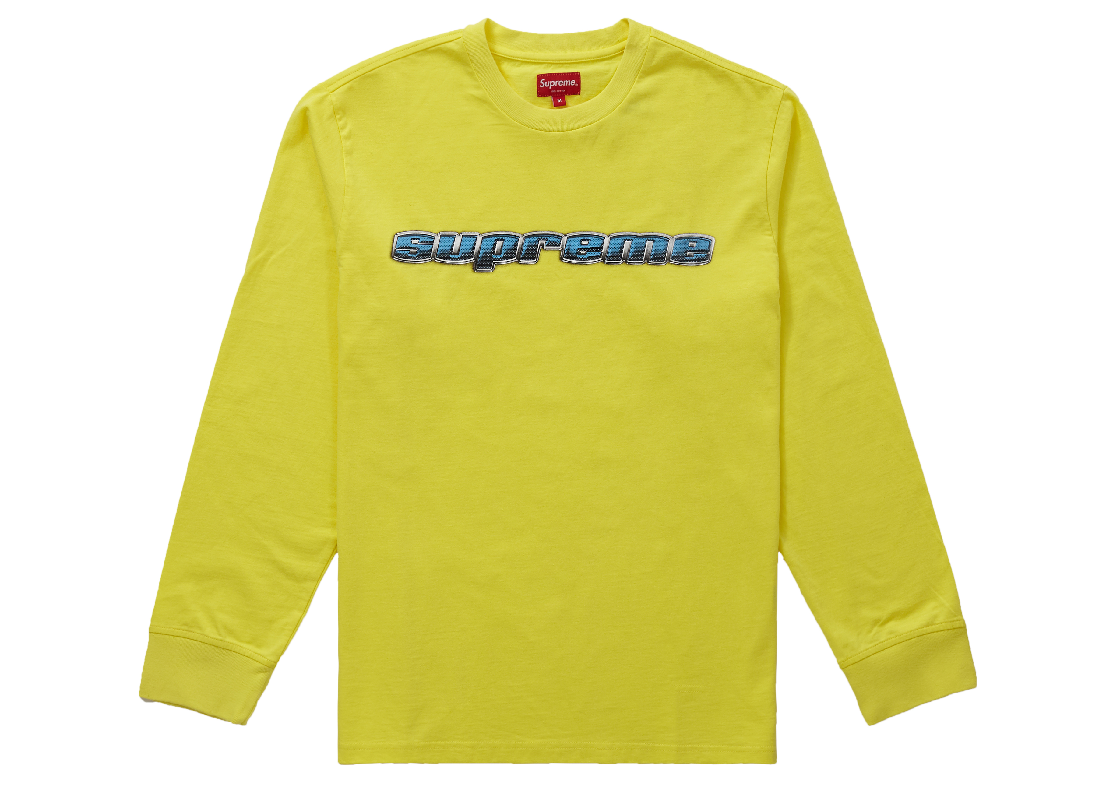Supreme Chrome Logo L/S Top Yellow Men's - FW19 - US