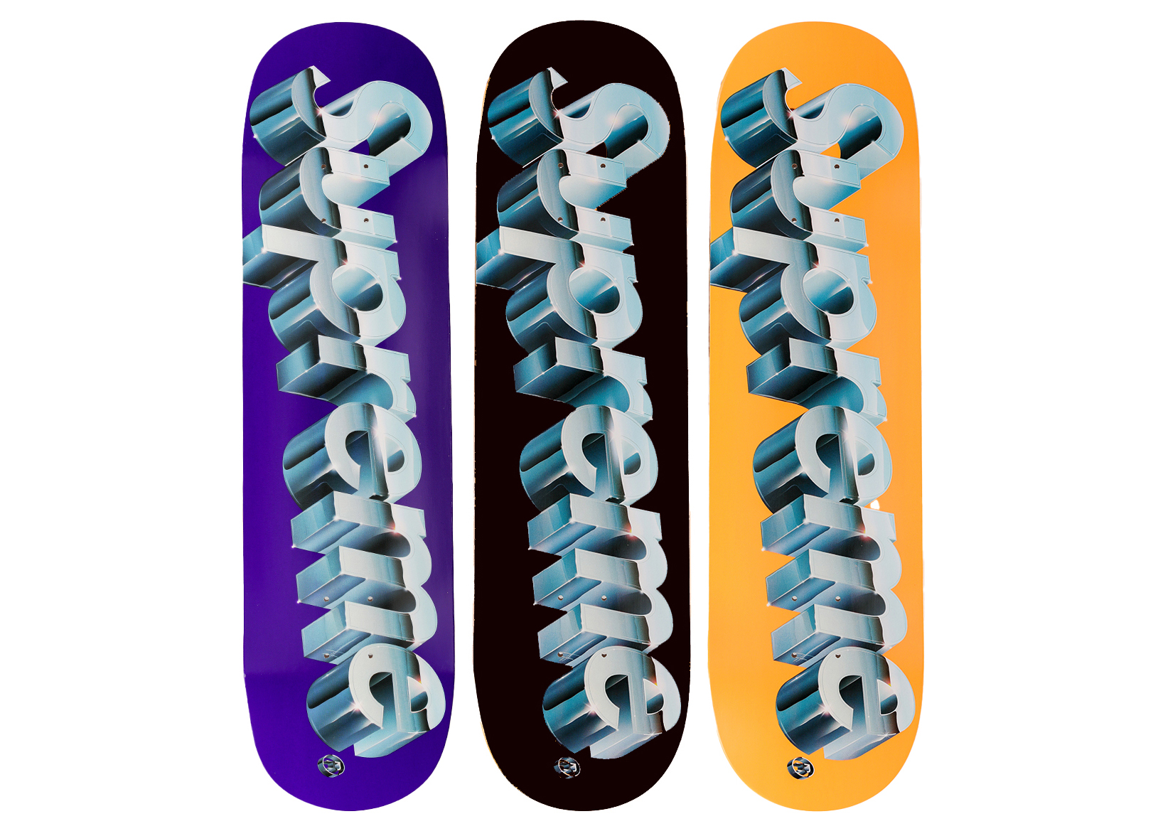 Supreme Chrome Logo Skateboard Deck Black - US