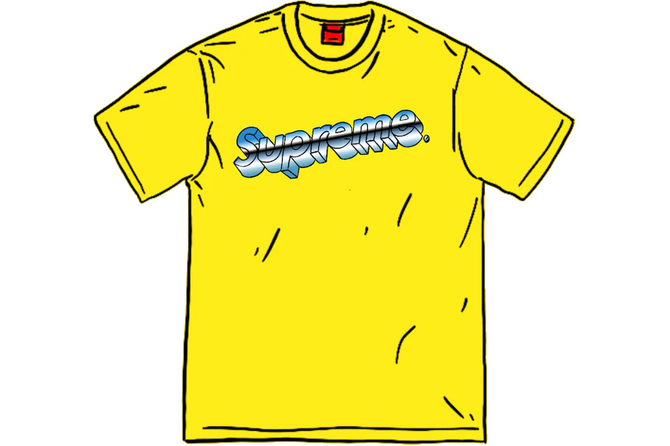 Supreme Chrome Logo Tee Yellow
