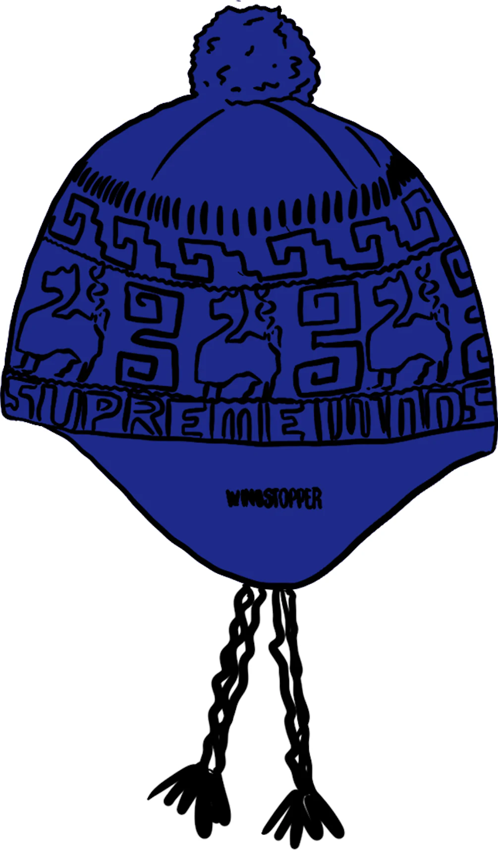 Supreme Chullo Windstopper Earflap Beanie Blue