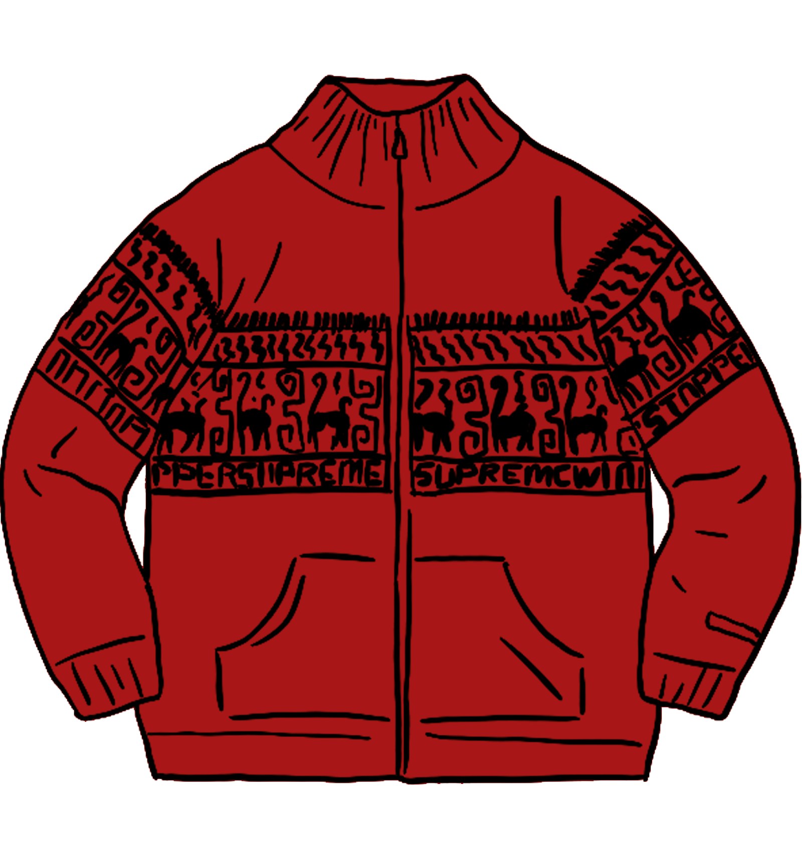Supreme Chullo Windstopper Zip Up Sweater Red - FW20 Men's - US